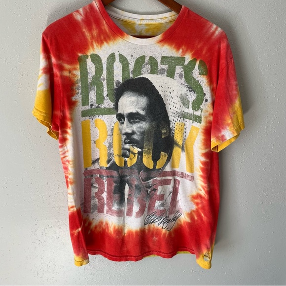 Zion Rootswear Y2K Grunge Tie Dye Bob Marley Tee Size Medium - Picture 4 of 11